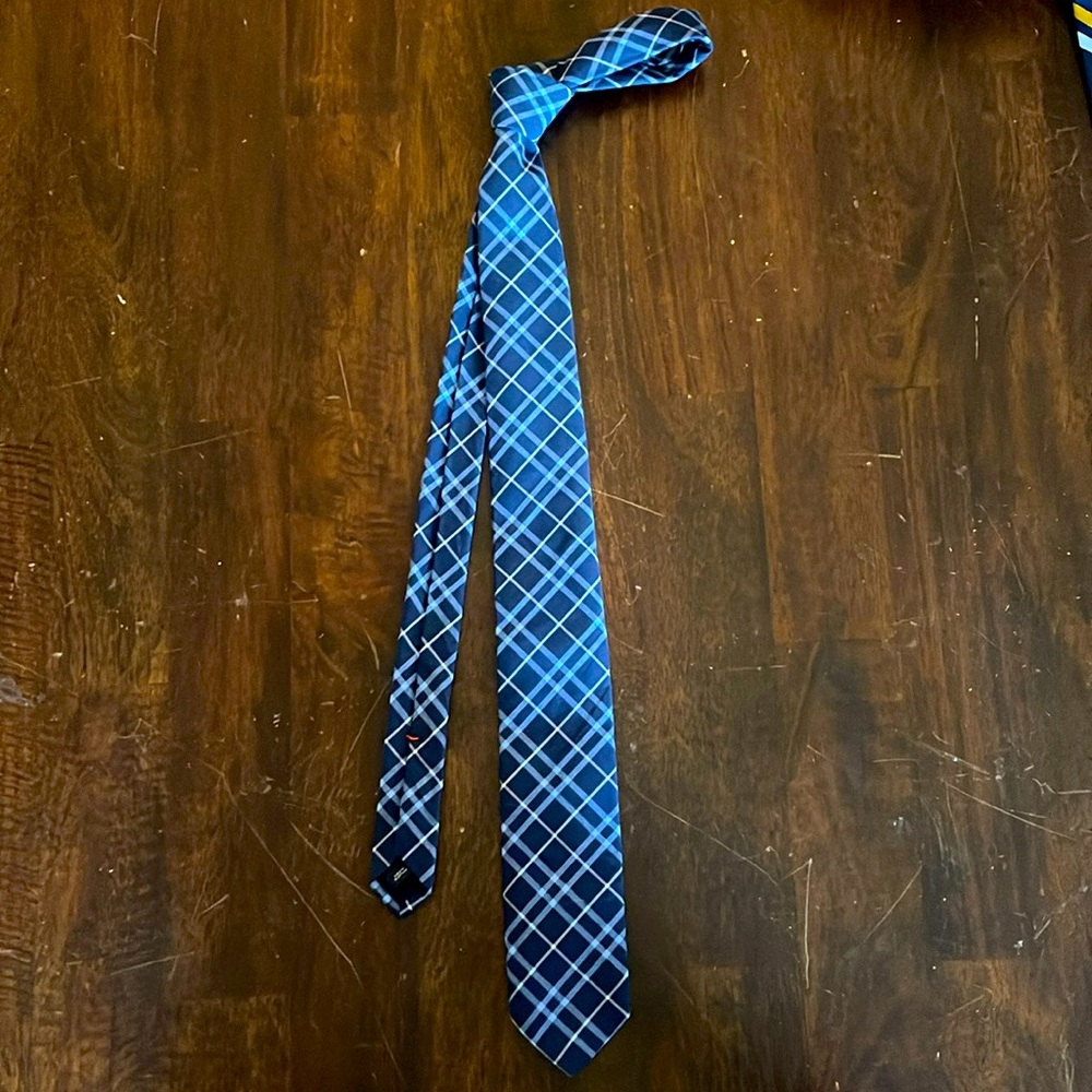 J. Crew Neck Tie Blue Plaid